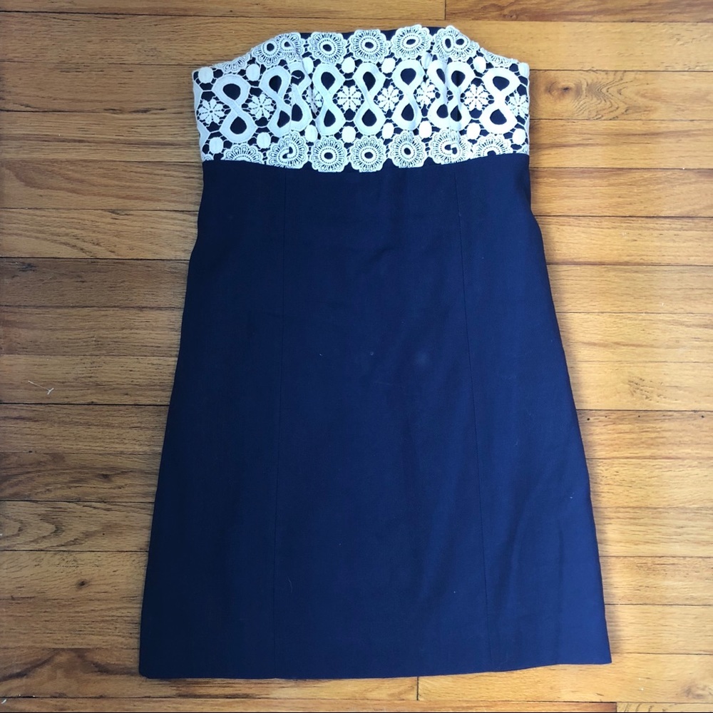 Lily Pulitzer Navy Strapless Dress